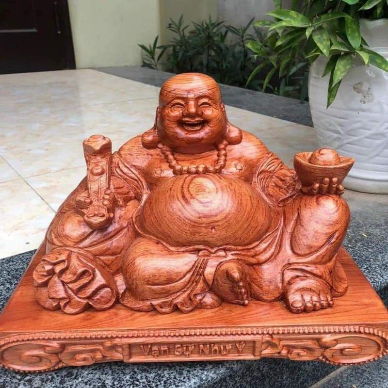 Tượng Di lặc vạn sự như ý gỗ hương cao cấp