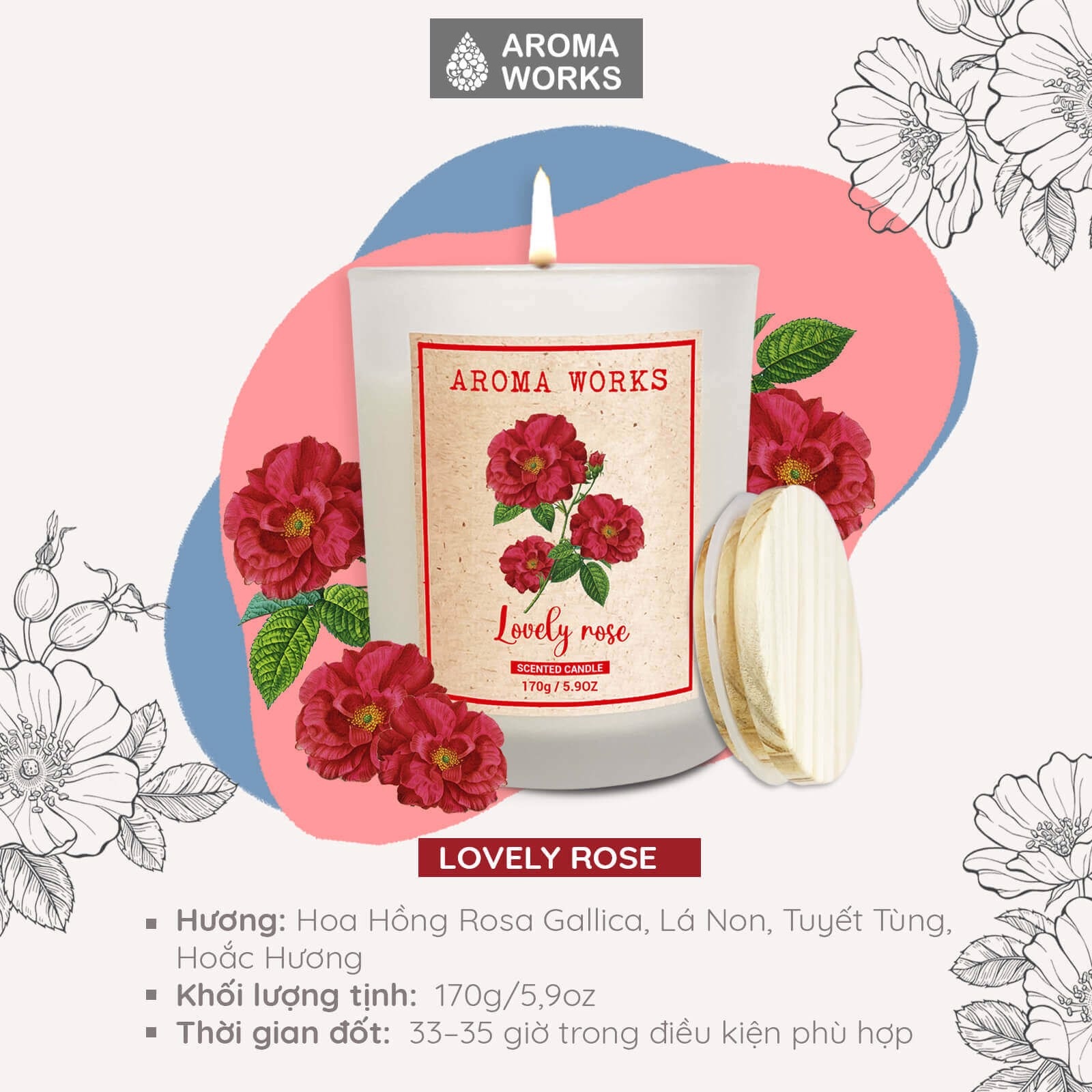 Nến Thơm Thiên Nhiên Mùa Hè Aroma Works Natural Scented Candle