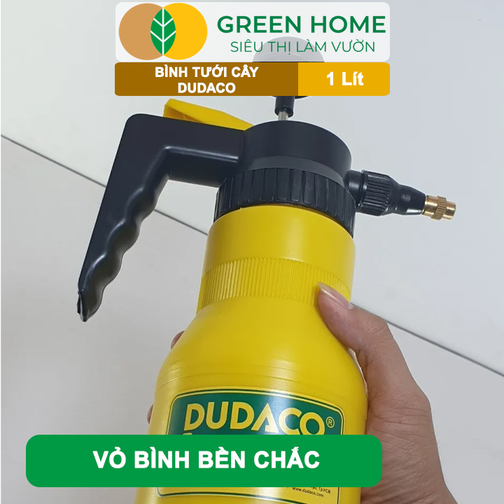 Bình Tưới Cây GreenHome, Dudaco, 1 Lít, Phun Xa 2 Chế Độ, Bơm Nhẹ Tay, Bình Tưới Cây Phun Sương, Bền
