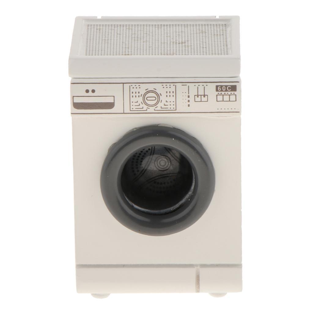 2x 1/12 Scale Washing Machine Model Baby Doll Home Appliance Scenery Decor
