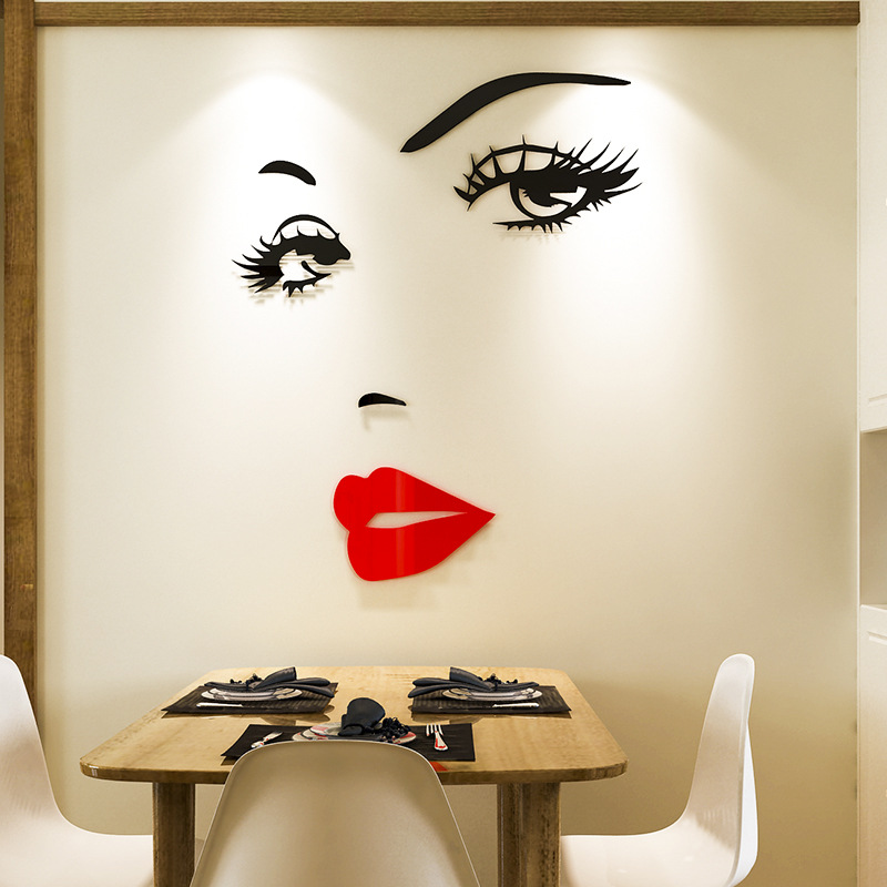 Tranh Mắt Môi Mica 3D Trang Trí Spa, Phòng Ngủ, Nail, Café