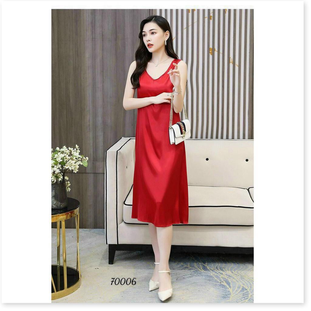 ĐẦM SATIN HỌA TIẾT TRƠN NHƯNG KHÔNG KÉM PHẦN SANG TRỌNG MẪU MỚI NHẤT HIỆN NAY