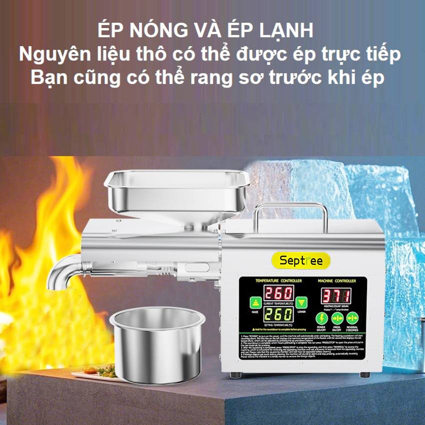 Máy ép dầu ăn thực vật chuyên dụng, dùng trong gia đình. Thương hiệu Mỹ cao cấp Septree - T2S -  HÀNG CHÍNH HÃNG