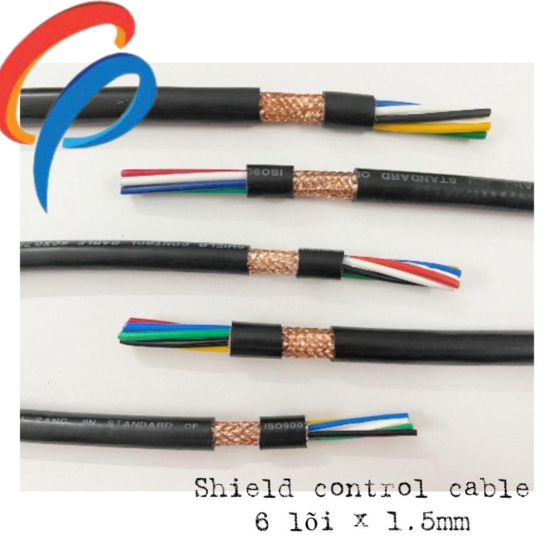 Cáp điều khiển 6 lõi x 1.5mm có lưới chống nhiễu điện áp 500 volt vỏ bọc pvc