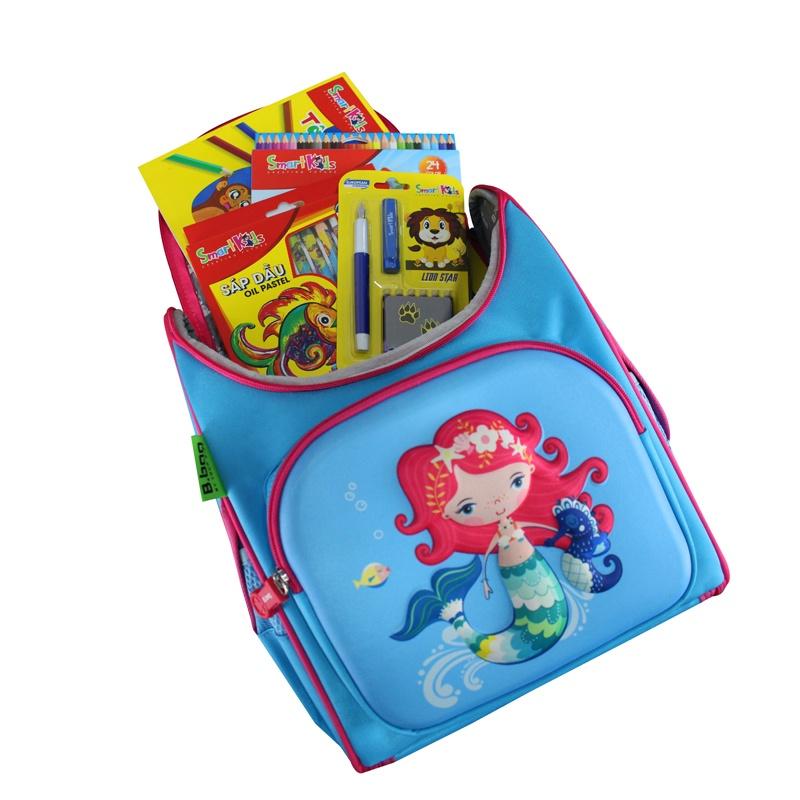 Balo Chống Gù B.bag Genius Box F2-Mermaid Xanh nhạt dành cho bé học sinh tiểu học từ 6 đến 11 tuổi B-12-108
