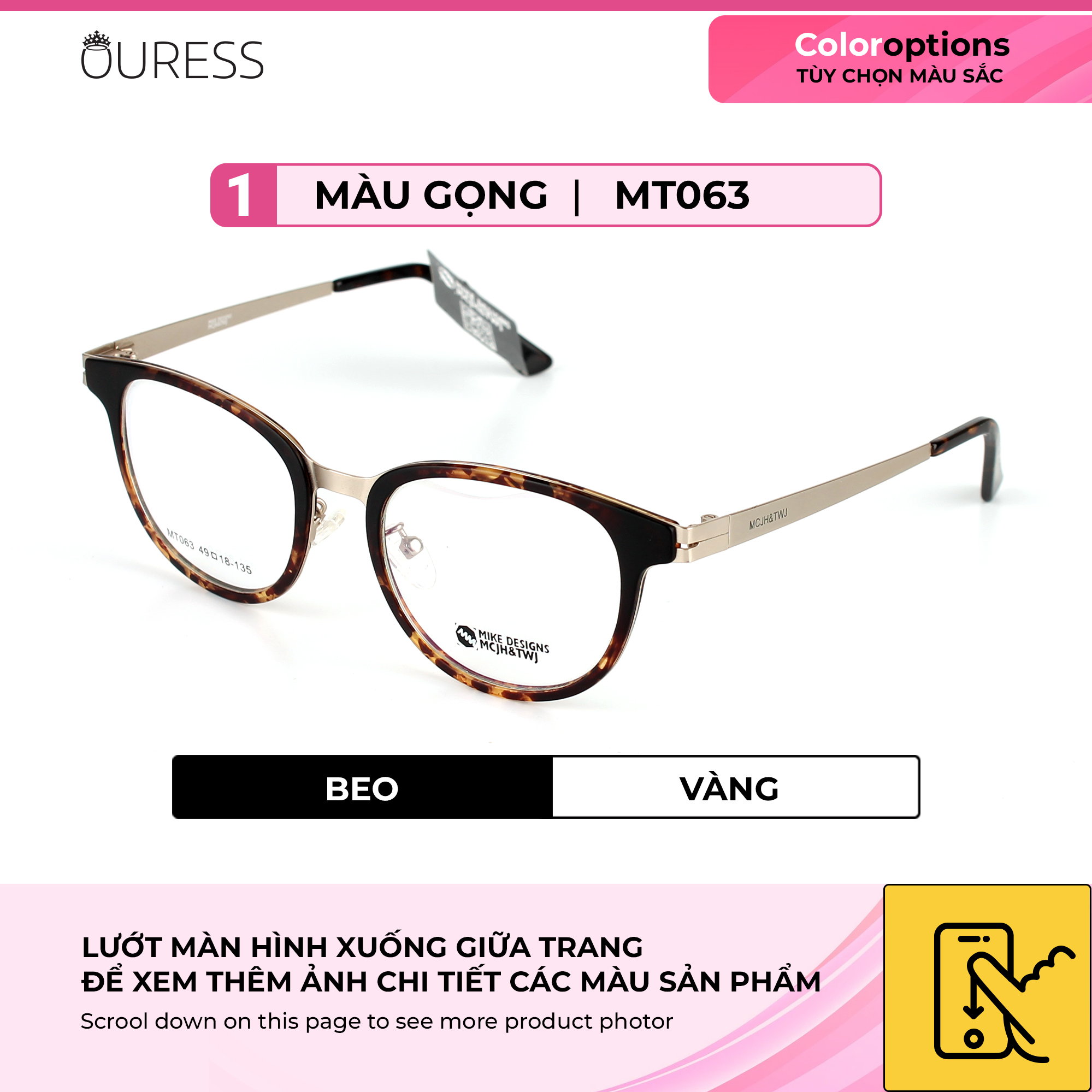 GỌNG KÍNH TR90 PHỐI CÀNG HỢP KIM CAO CẤP BỀN ĐẸP THỜI TRANG – HÀNG CHÍNH HÃNG TRHK MT063