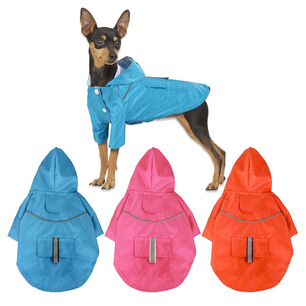 Fashion Pet Dog Waterproof Raincoat Hooded Jacket For Dogs Puppy