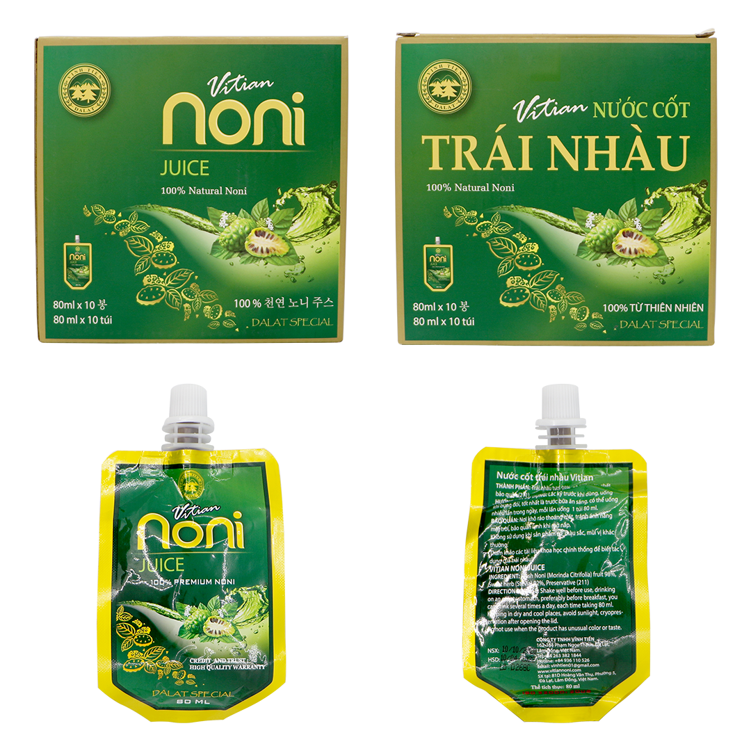 Nước Cốt Nhàu Cỏ Ngọt Vĩnh Tiến - Noni Fruit - Giảm đau xương khớp, chống viêm, làm đẹp da.