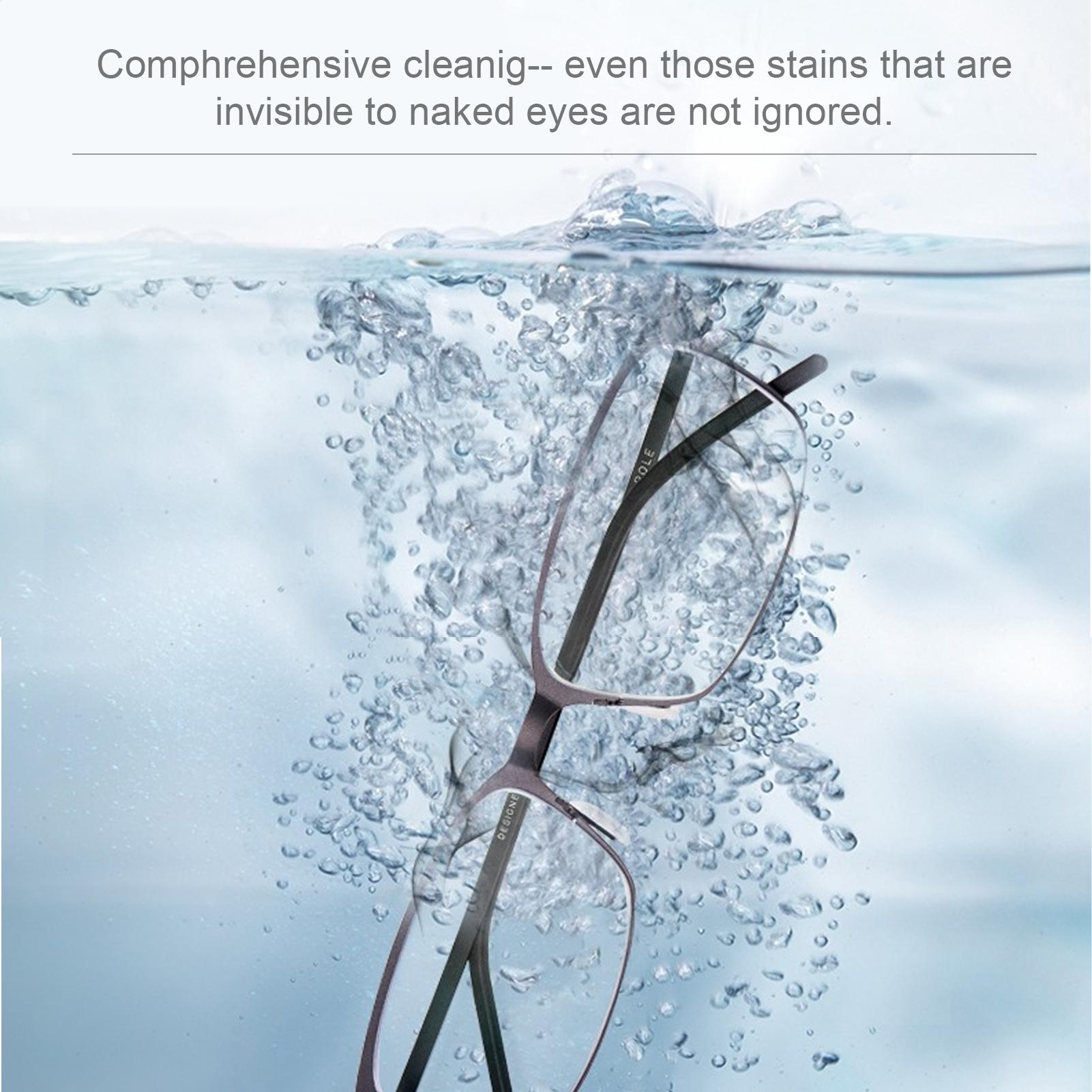 Máy làm sạch phụ kiện như mắt kính, vòng đeo tay, trang sức, vòng cổ,... 42000Hz, rung tần số cao - Đen trắng - Đầu cắm của Hoa Kỳ