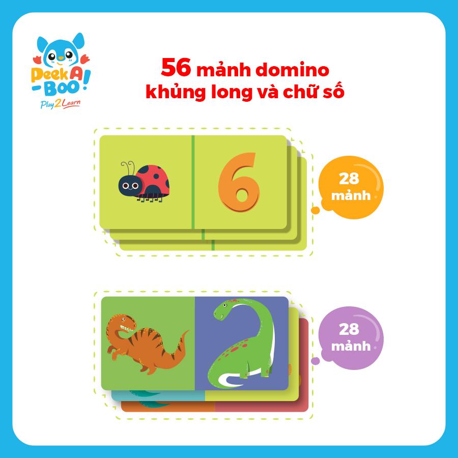 Đồ Chơi Domino Cho Bé-Thế Giới Khủng Long Và Chữ Số PEEK A BOO PAB040D