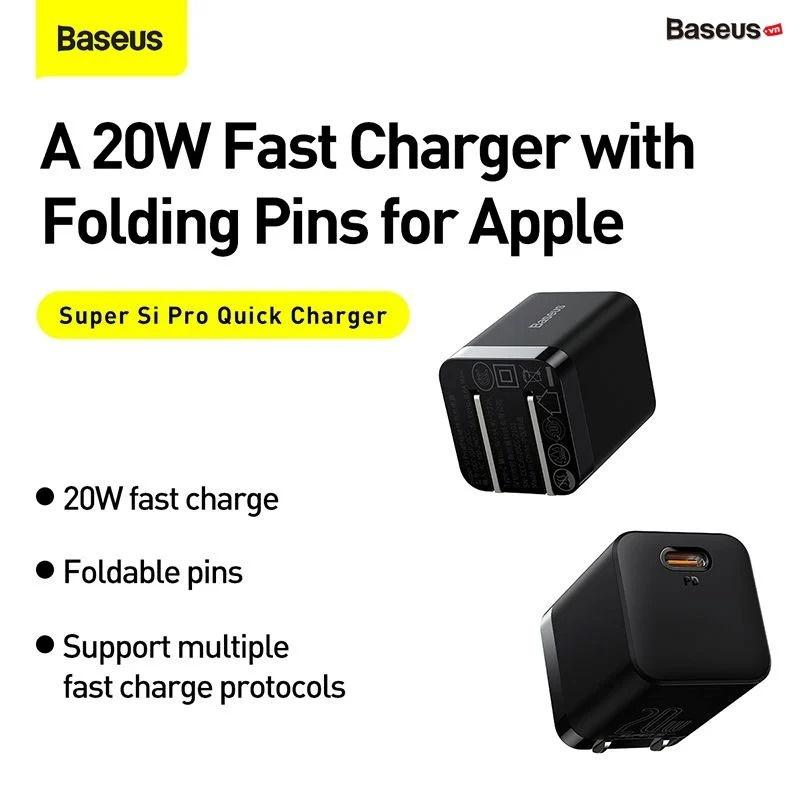 Sạc Nhanh Nhỏ Gọn Baseus Super Si Pro Quick Charger 1C 20W