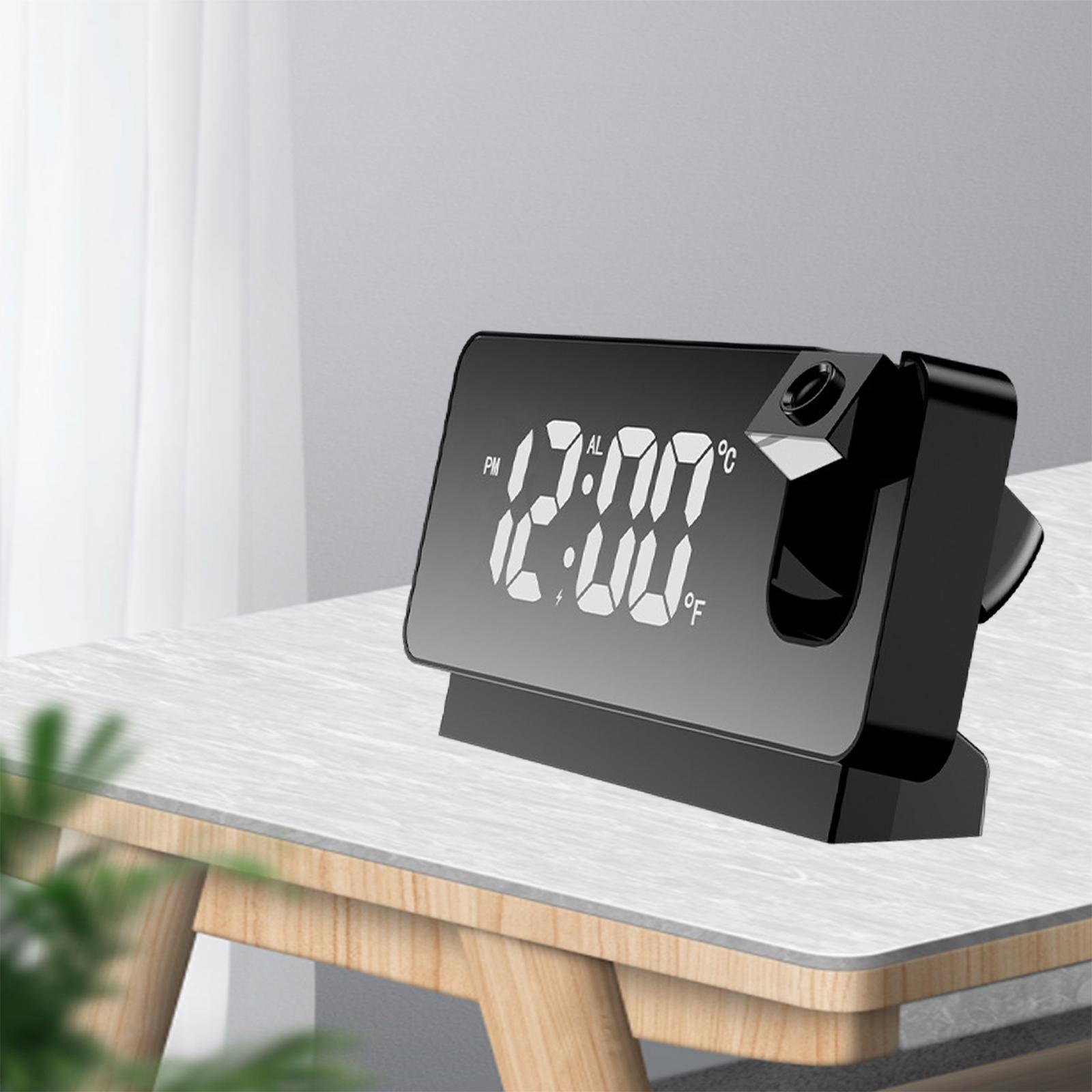 LED Projector Alarm Clock Loud Alarms Wall Ceiling USB Quiet for Students