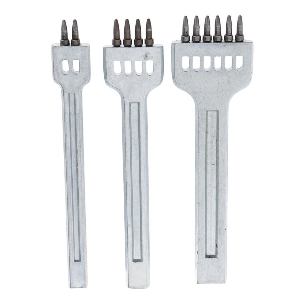 3Pcs 4mm French Style Leather Craft Hole Lacing Stitch Punch  Tool