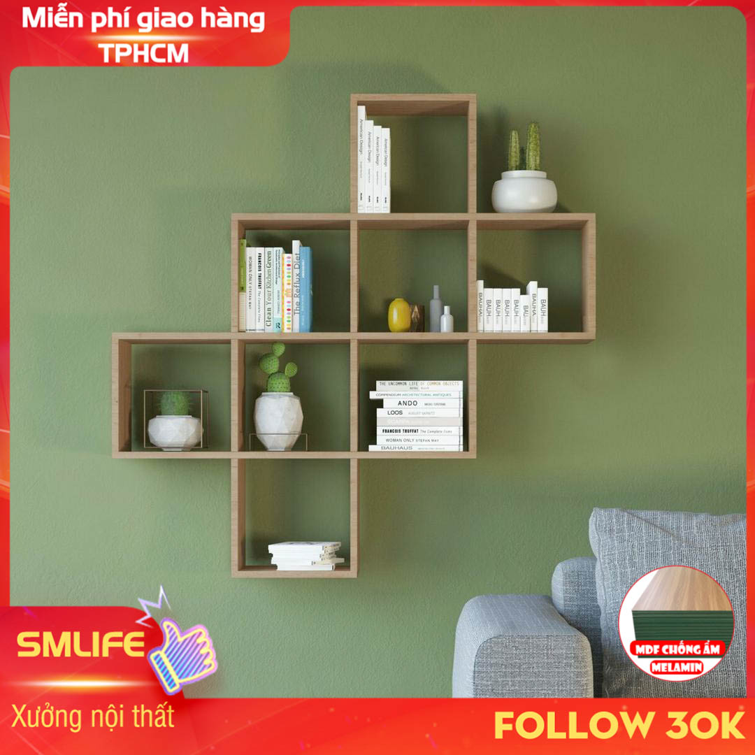 Kệ gỗ trưng bày kiểu dáng nhỏ gọn SMLIFE Wahbi