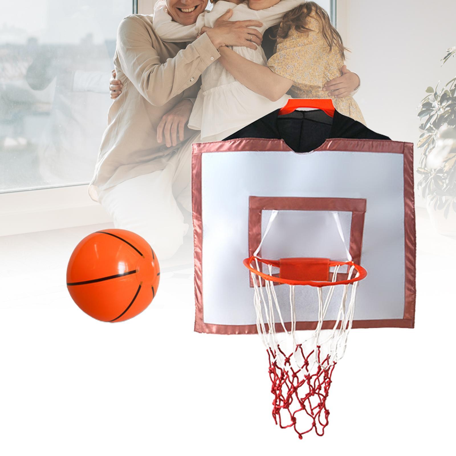 Wearable Basketball Hoop Basketball Props Costumes Clothing Toys Portable Basketball Rim Basketball Net for Boys Girls Adults Party Festival