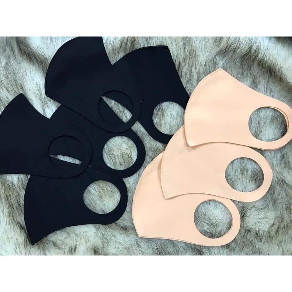 SET 10 CHIẾC Khẩu trang Vải Poly 3D Hàn Quốc Chống bụi Dày dặn Giặt và tái sử dụng nhiều lần - giao màu ngẫu nhiên