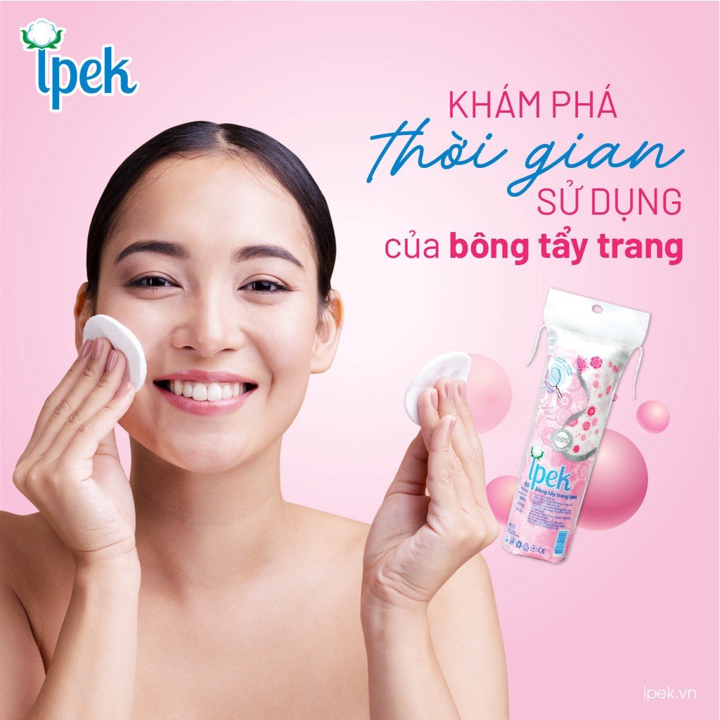 Bông tẩy trang Ipek 150 - Bông Ipek 150 miếng cotton tự nhiên từ EU