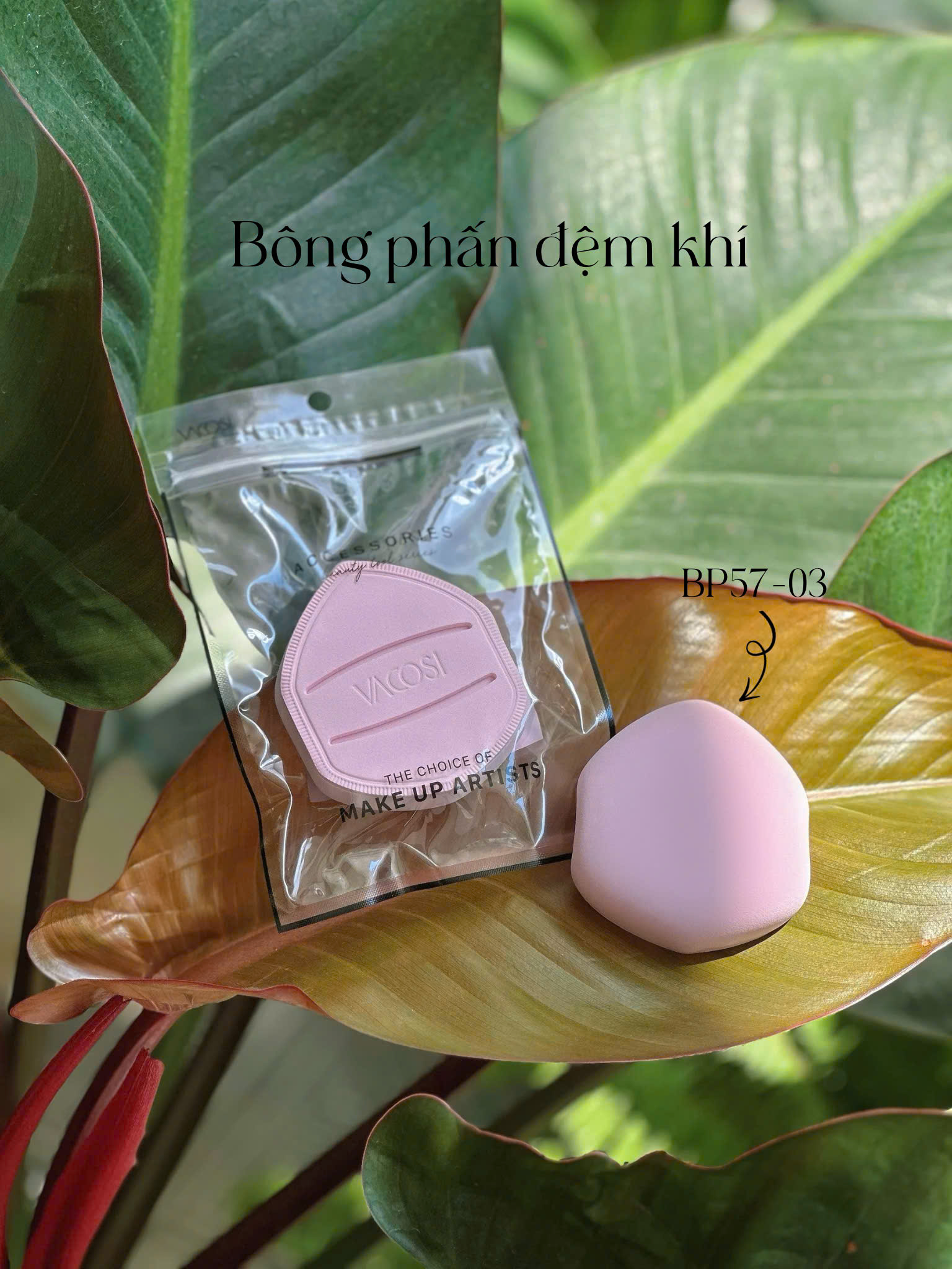 Bông Mút Tán Nền Đệm Khí VACOSI BP57 Gồm 3 màu - VACOSI Air Fit Makeup Sponge