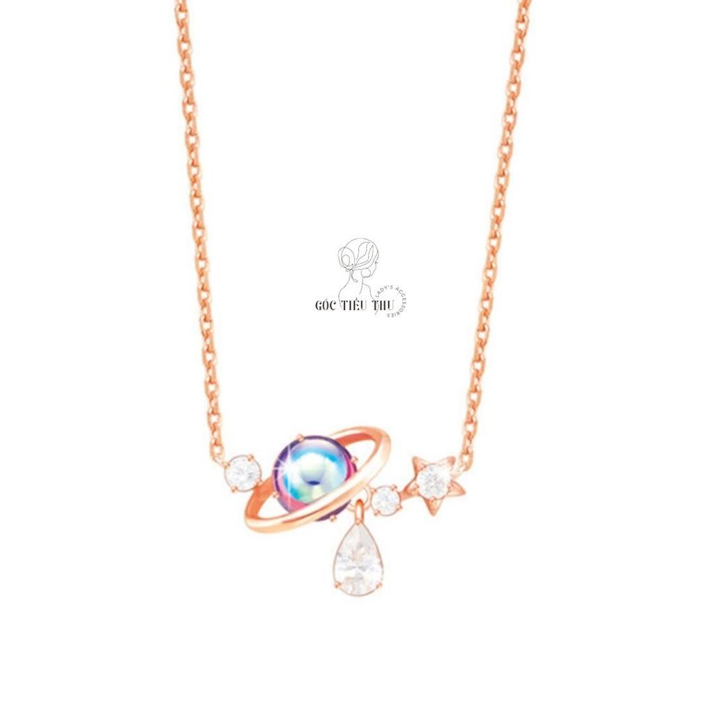 Vòng Cổ Mặt Hình Sao Thổ Đính Đá Bạc s925 Sang Trọng - MS004