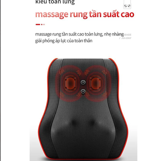 Gối Massage Cổ Vai Gáy Cao Cấp Thế Hệ Mới, Máy Massage Hồng Ngoại 20 bi Đa Chức Năng, Giảm Nhức Mỏi Toàn Thân Hiệu Quả