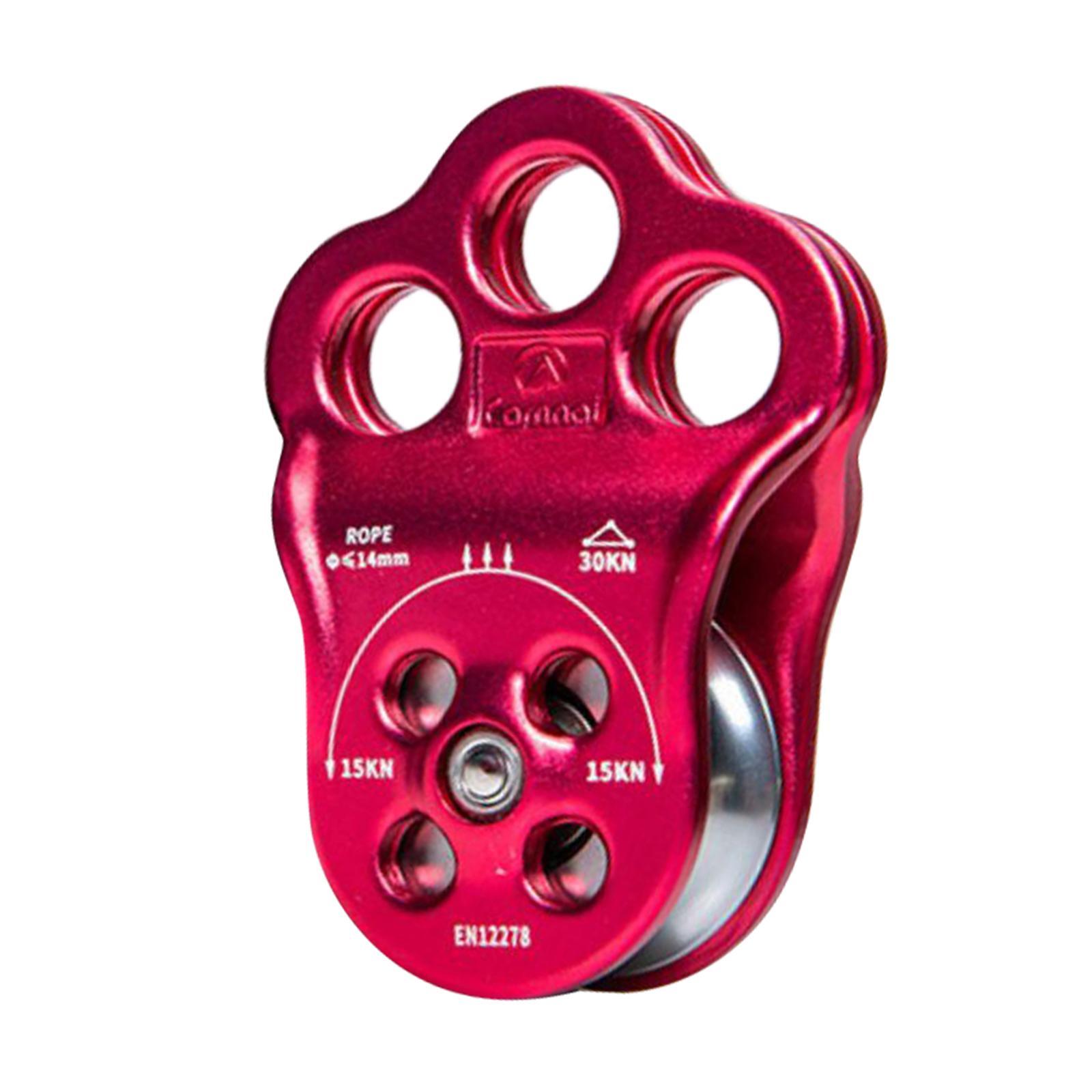 Fixed Side Triple Climbing Hitch Pulley Arborist for 13mm Rope Black