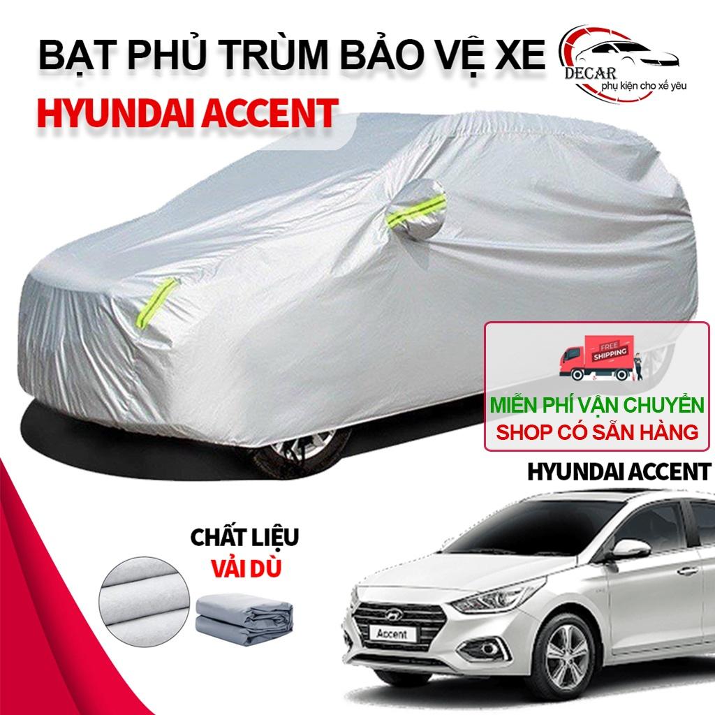 Bạt che nắng mưa bảo vệ xe ô tô Accent, bạt vải dù Oxford cao cấp bạc che ô tô 5 chỗ xe hơi 3 lớp