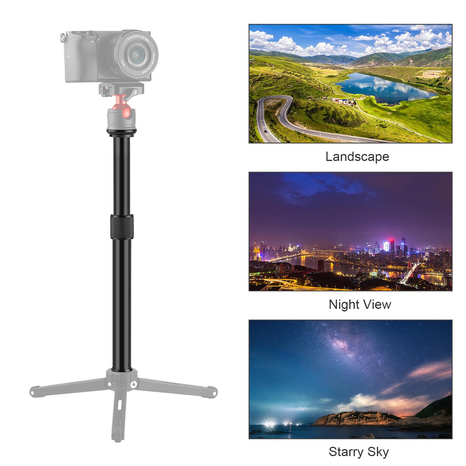 Adjustable Tripod Extension Rod Photography Extension Pole with 1/4 Inch Screw Adjustable Length 33~60cm for Camera
