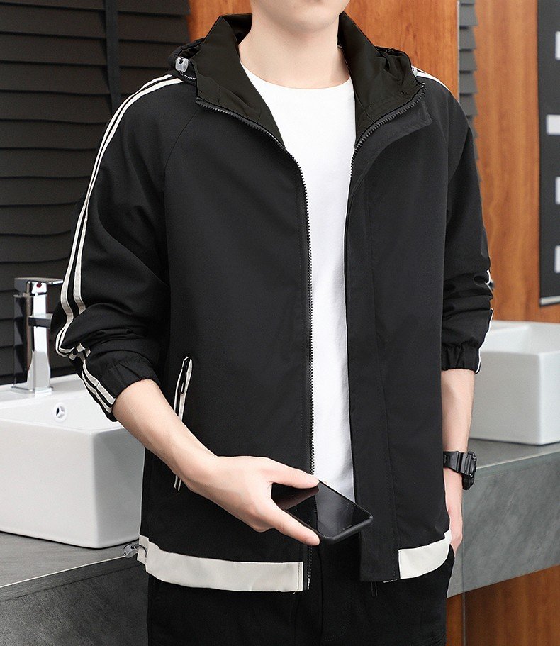 ÁO KHOÁC DÙ CÁN NAM 2 LỚP GAPRO FASHION NEW MÀU ĐEN TẶNG KÈM VÒNG TAY TÌ HƯU MAY MẮN - A055