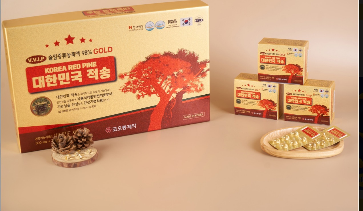 Tinh dầu thông đỏ KOREA RED PINE Hộp Đỏ 120 viên