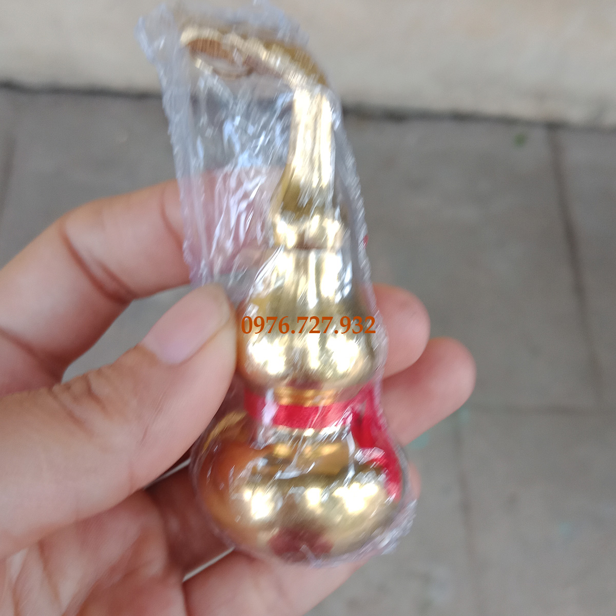 Hồ lô trơn vàng bóng cao 7,5cm, hồ lô phong thủy, hồ lô bát quái bằng đồng