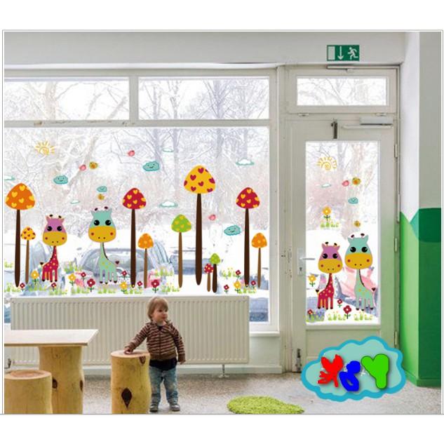 Decal trang trí đôi hươu xinh xắn