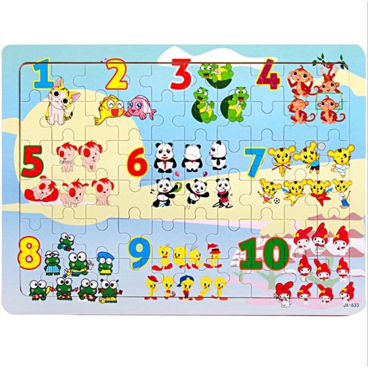Đồ chơi tranh ghép hình 60 miếng gỗ puzzle KB216038, Bộ xếp hình 10 chủ đề cho bé