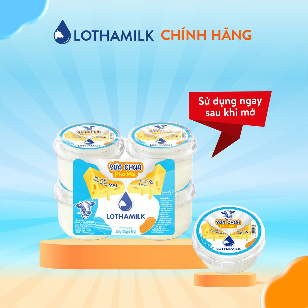 Lốc 4 hộp sữa chua phô mai Lothamilk 80g