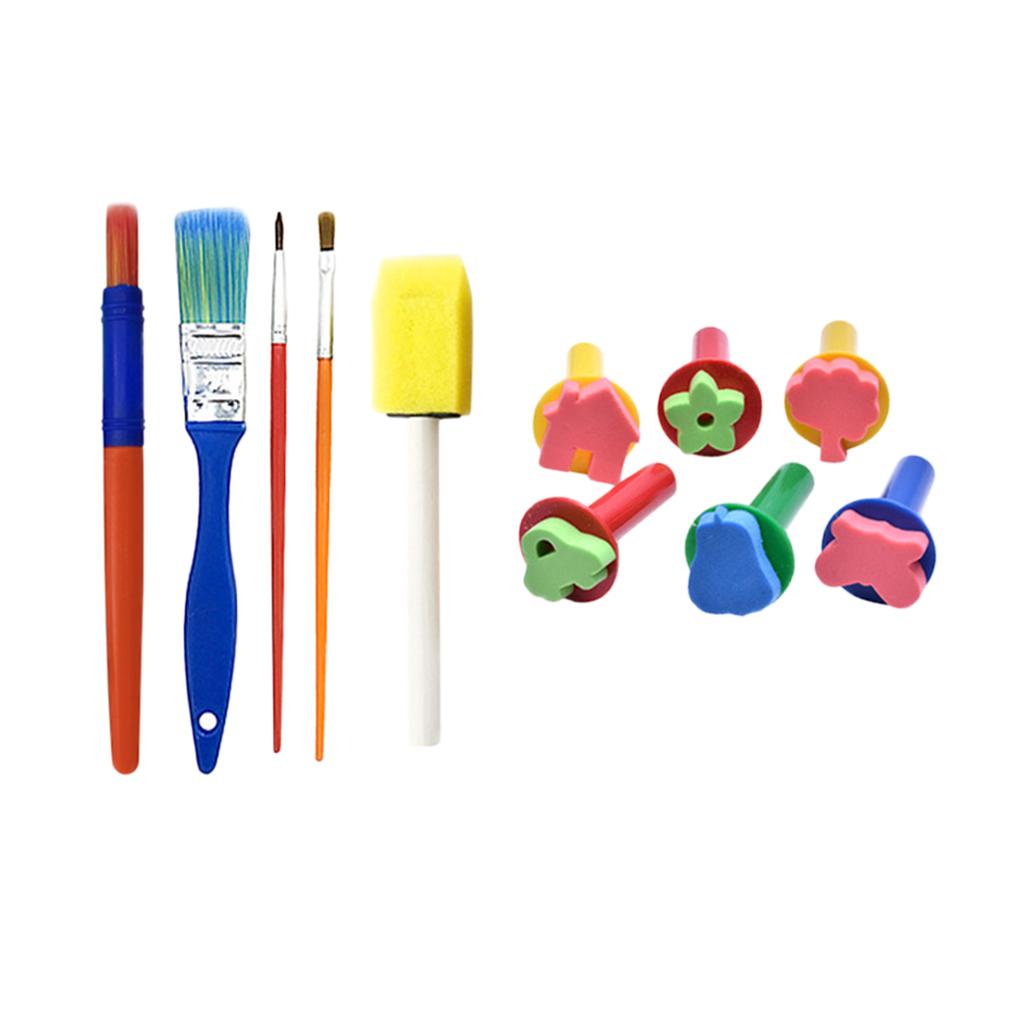 50Pc Sponge Painting Brushes Kids Painting Kits Early Learning Painting Kits