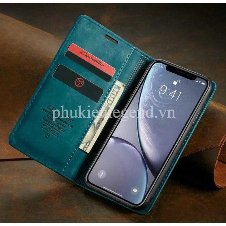 Bao da bò thật dạng ví chính hãng Caseme dành cho iPhone Xs Max