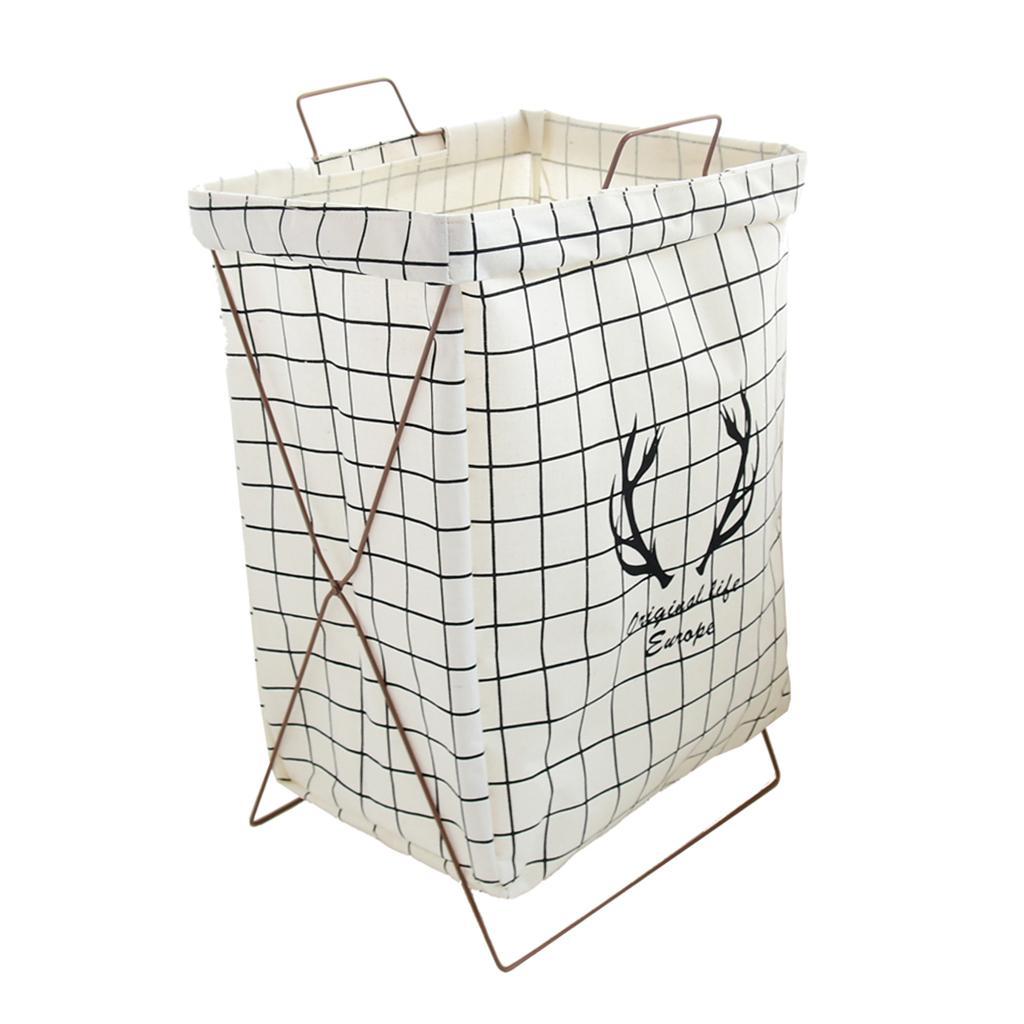 Collapsible Households Storage Basket Laundry Hamper X-frame Basket 56x33cm