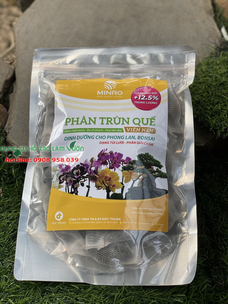 PHÂN TRÙN QUẾ VIÊN NÉN TÚI LƯỚI - PHÂN GIẢI CHẬM 36 TÚI/ GÓI