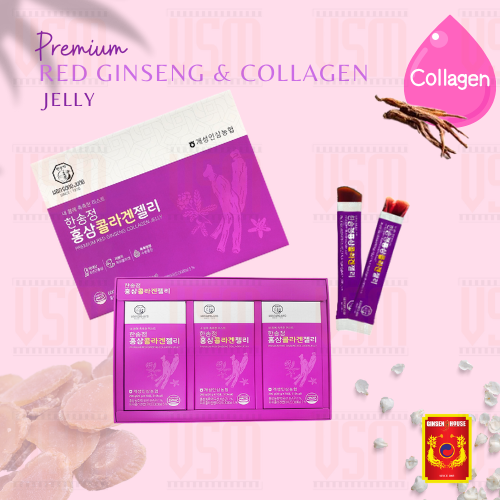 Thạch Hồng Sâm Collagen Phân Tử Thấp - Ginseng House Hộp 200g