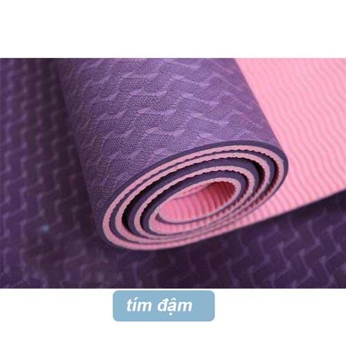 Thảm tập Yoga TPE Eco~Friendly 2 mặt dày 8mm 1 lớp Tặng kèm túi đựng ( Bảo hành 3 tháng )