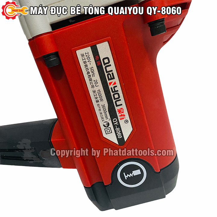 Máy Đục Betong QUAIYOU QY-8060-Công Suất 1500W-Tặng Kèm 2 Mũi Đục-Bảo Hành 6 Tháng-Hàng chất lượng.