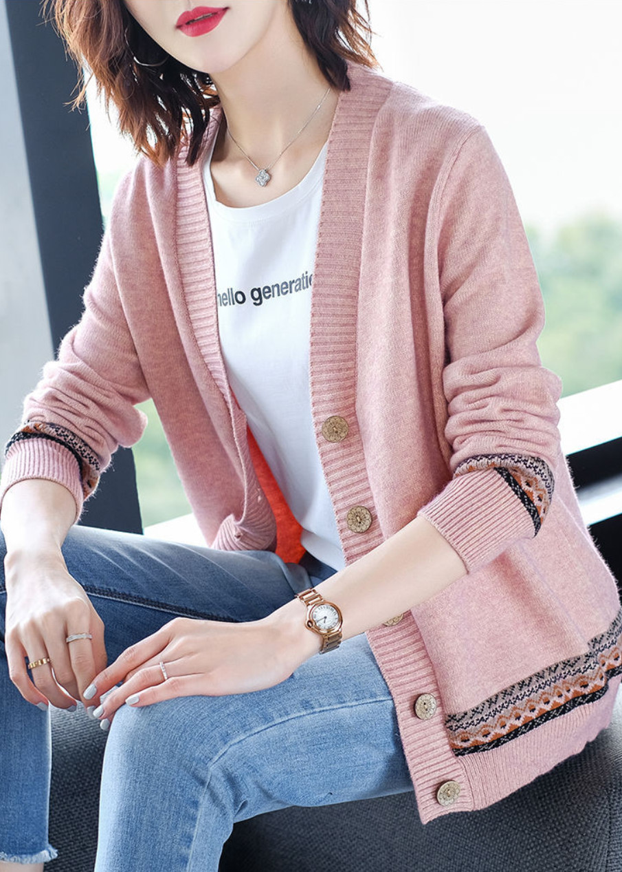 Áo Cardigan Nữ Họa Tiết Xinh Thời Trang Korea Aln037 Mayhomes Mẫu Mới Mùa Xuân - Hồng - One Size
