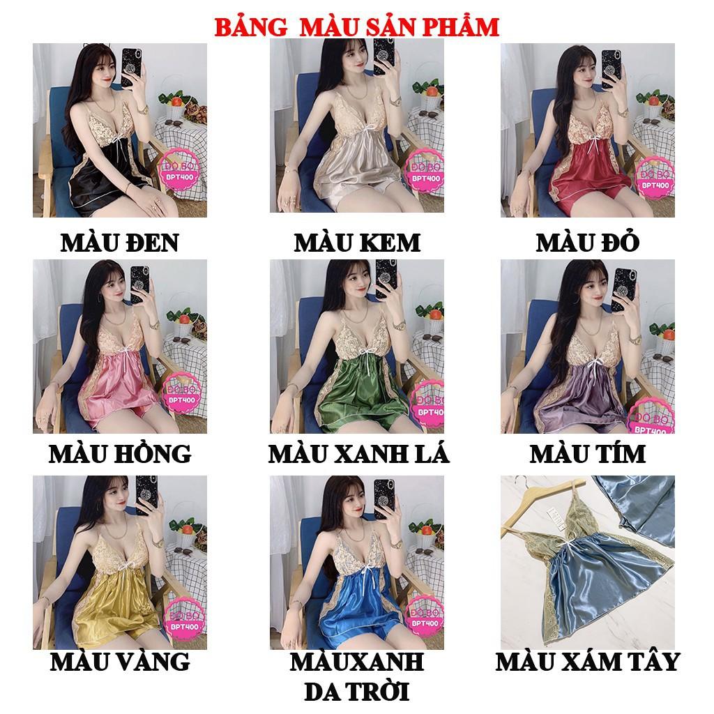 Đồ ngủ sexy nữ FREE SHIP Đồ ngủ hai dây phối ren chất lụa phi hai dây chất mịn quyến rũ, DN1