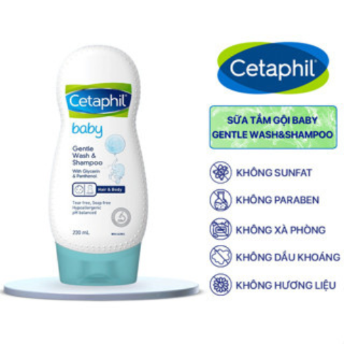 Sữa tắm gội toàn thân dịu nhẹ cho bé Cetaphil Baby Gentle Wash &amp; Shampoo 230ml