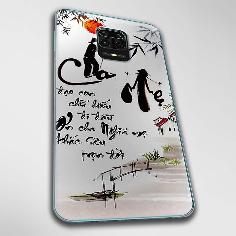 Ốp lưng dành cho Xiaomi Redmi Note 9, 9 Pro, 9S mẫu Thư pháp cha mẹ