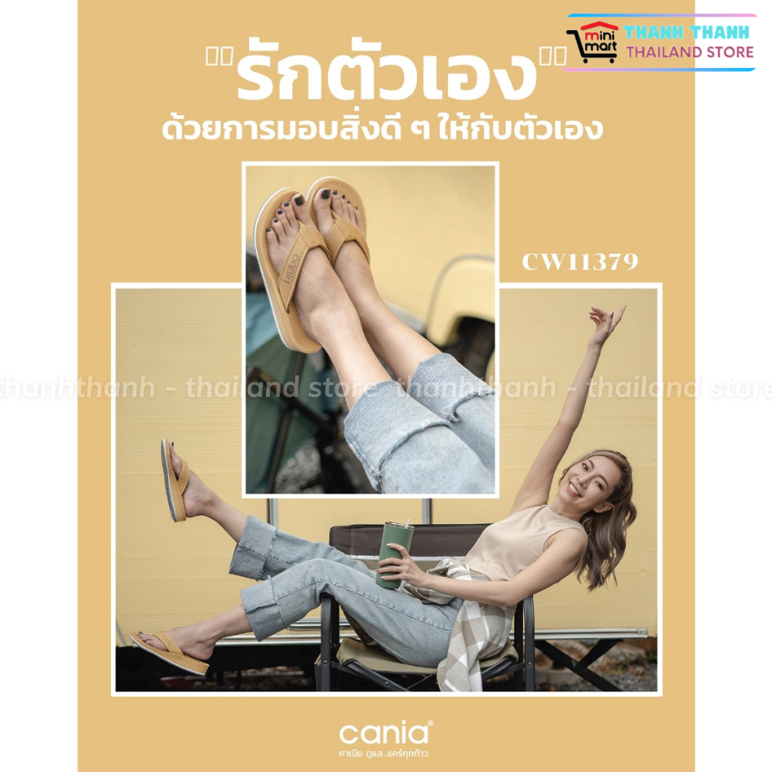 Dép nữ xỏ ngón đế cao Thái Lan CANIA CW 11379, dép nữ đi nhẹ, êm chân
