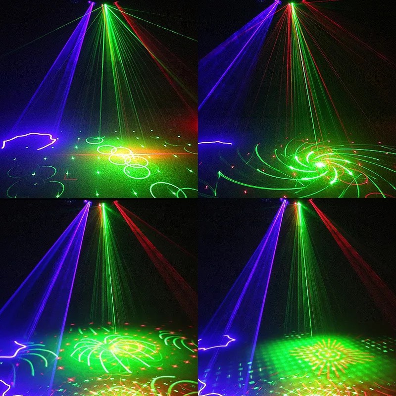 [GTP] ĐÈN LASER 2 CỬA RGB ( 2 IN 1 ) - HIỆU ỨNG QUÉT TIA VỚI NHIỀU HỌA TIẾT ĐẶC SẮC.