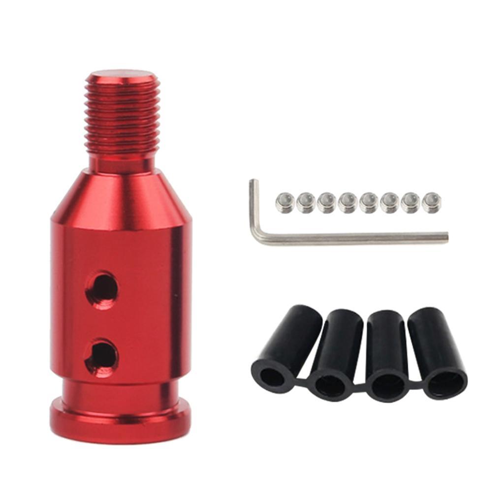 Custom Aluminum Universal Shift knob Shifter Adapter for BMW Mini Non Threaded Shifters M12X1.25 (Red)