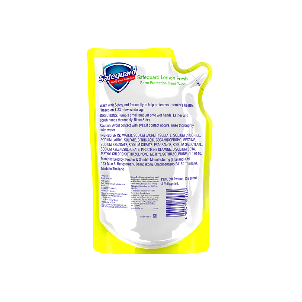 Nước Rửa Tay SAFEGUARD Hương Chanh Dạng Túi 420ml