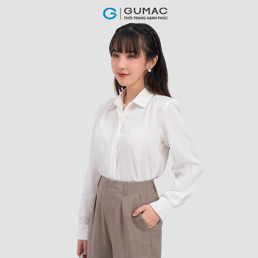 Áo sơ mi xếp ly vai AC12065 thời trang GUMAC