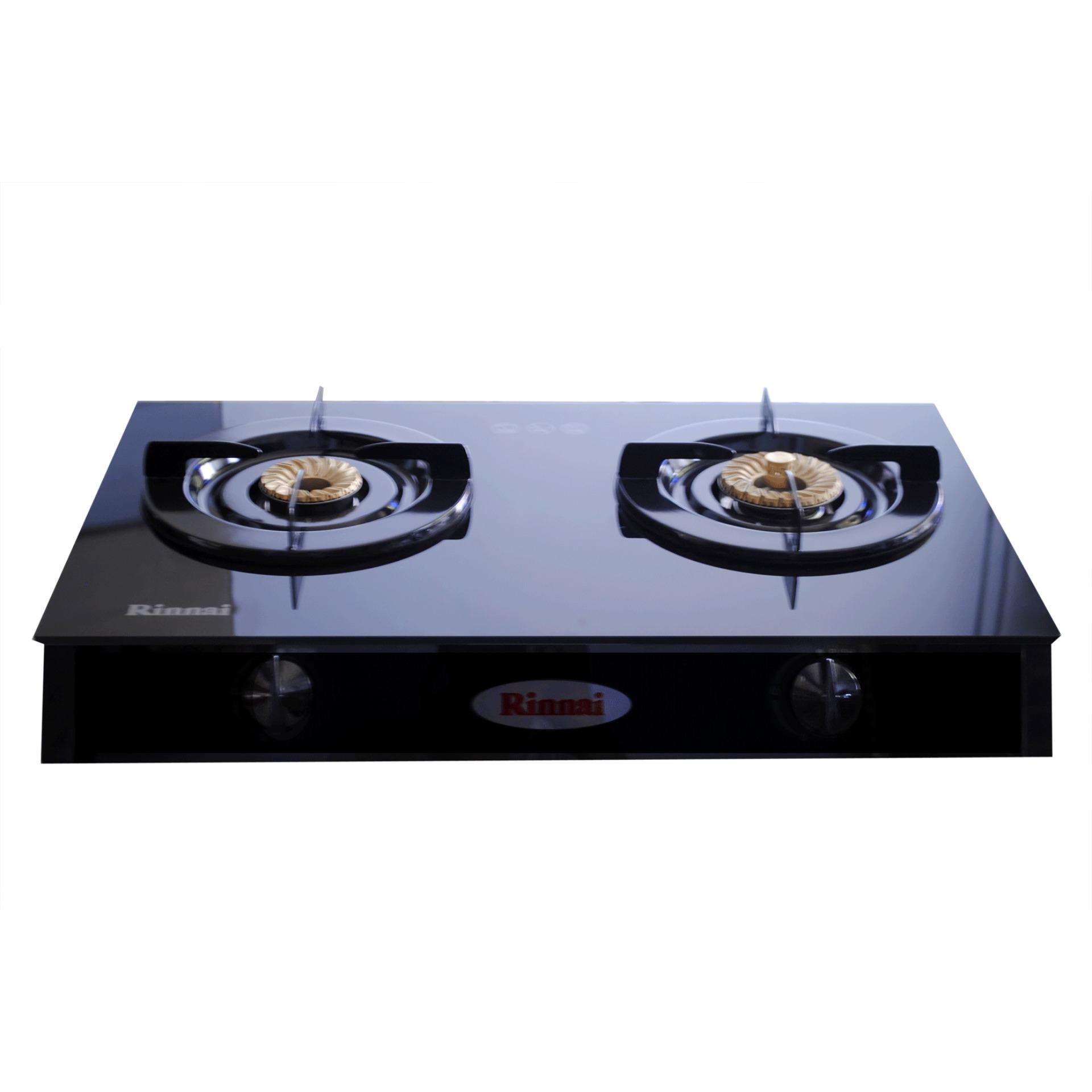 Bếp Ga Dương Đôi Rinnai RV-6Double Glass - Đen- Hãng chính hãng